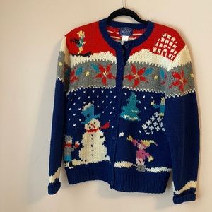 Vintage The Woolrich Woman 100% wool winter themed sweater